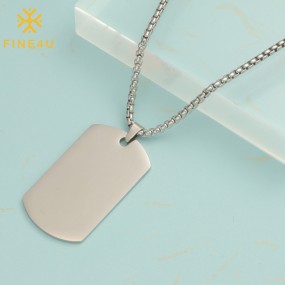 Stainless Steel Tag Necklace Manufacturer - Custom Engraved Logo Hip Hop Jewelry