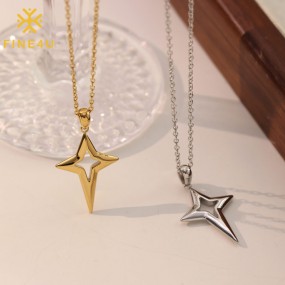 Stainless Steel Star Necklace Supplier - Hollow Star Choker Dainty Stainless Steel Jewelry