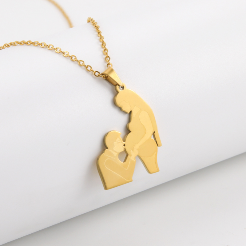 Stainless Steel Family Necklace Factory - Mom Dad Baby Pendant Love Gift Jewelry