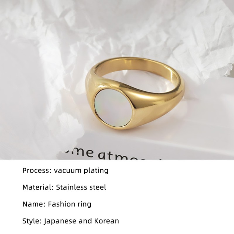 Stainless Steel Shell Ring Supplier - Gold Plated Smooth Shell Band Rings Fashion Jewelry