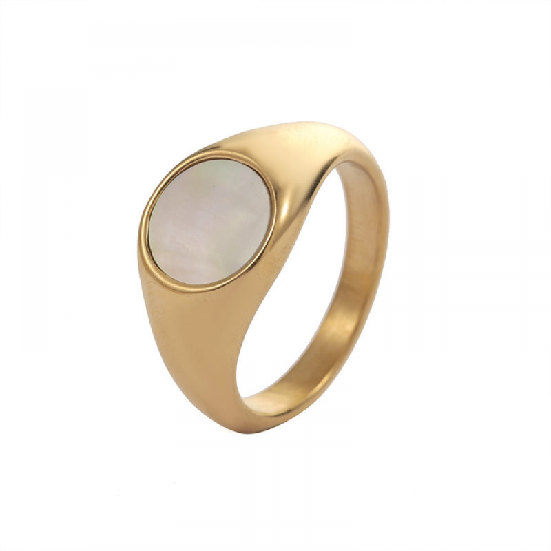 Stainless Steel Shell Ring Supplier - Gold Plated Smooth Shell Band Rings Fashion Jewelry