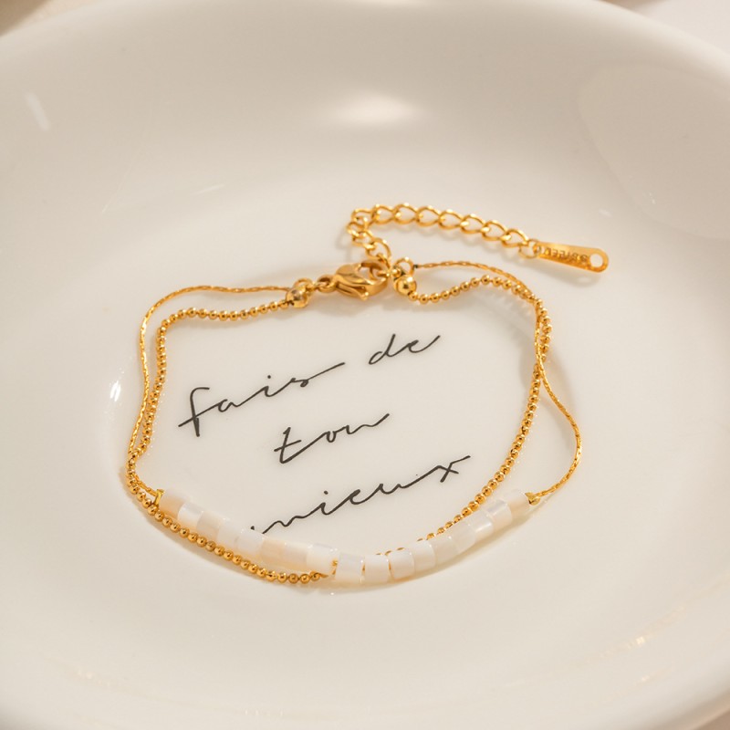 Stainless Steel Anklets Supplier - Gold Plated Shell Beaded Summer Beach Jewelry Girls