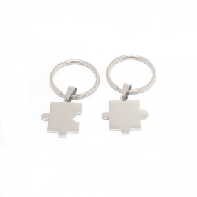Stainless Steel Keychains Supplier - Personalized Friendship Metal Splicing Puzzle Couple