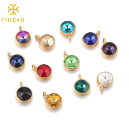 Stainless Steel Birthstone Charm Factory - DIY Necklace Bracelet Crystal Jewelry Making