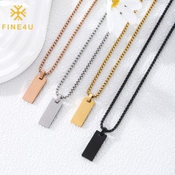 Stainless Steel Rectangle Tags Factory - Custom Logo Engraving Tarnish Free Jewelry