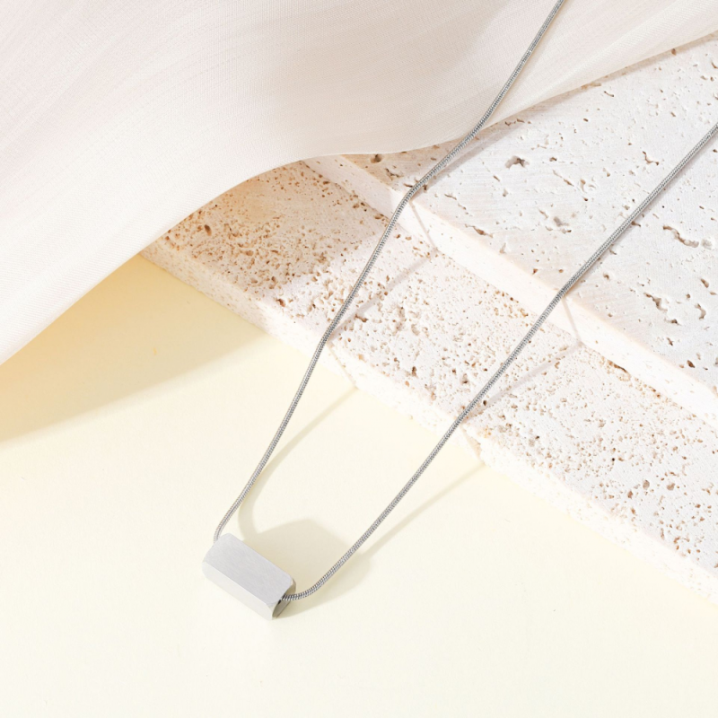 Stainless Steel Rectangle Pendant Factory - Waterproof Brushed Finish Custom Engraving