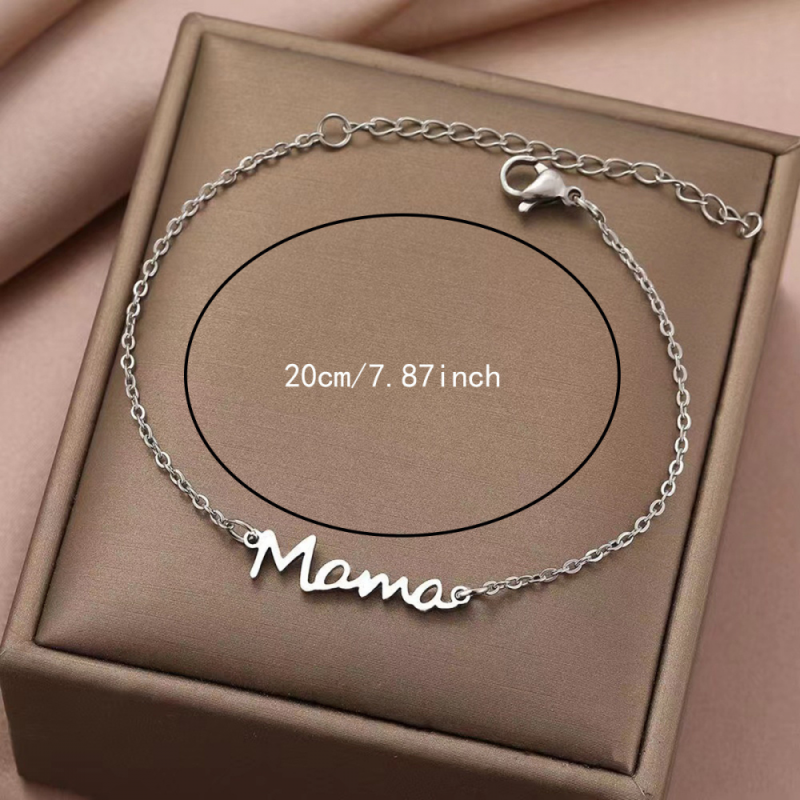 Stainless Steel Bracelet Factory - Personalized Mama Letter Gold Plated Mother's Day