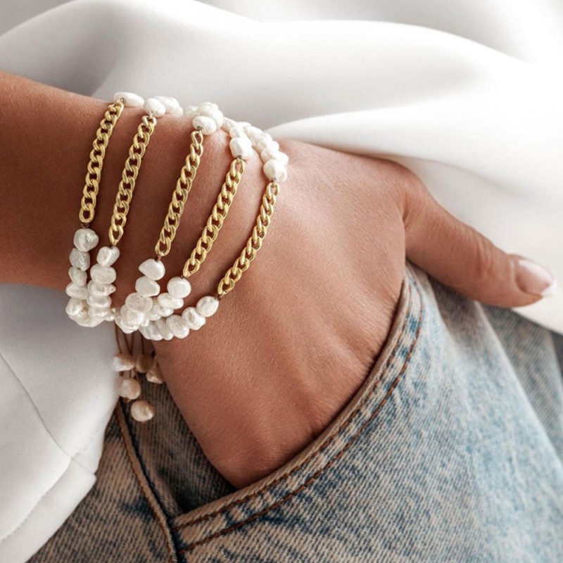 Stainless Steel Pearl Jewelry Set Factory - Gold Plated Fresh Water Pearl Necklace Bracelet Ring