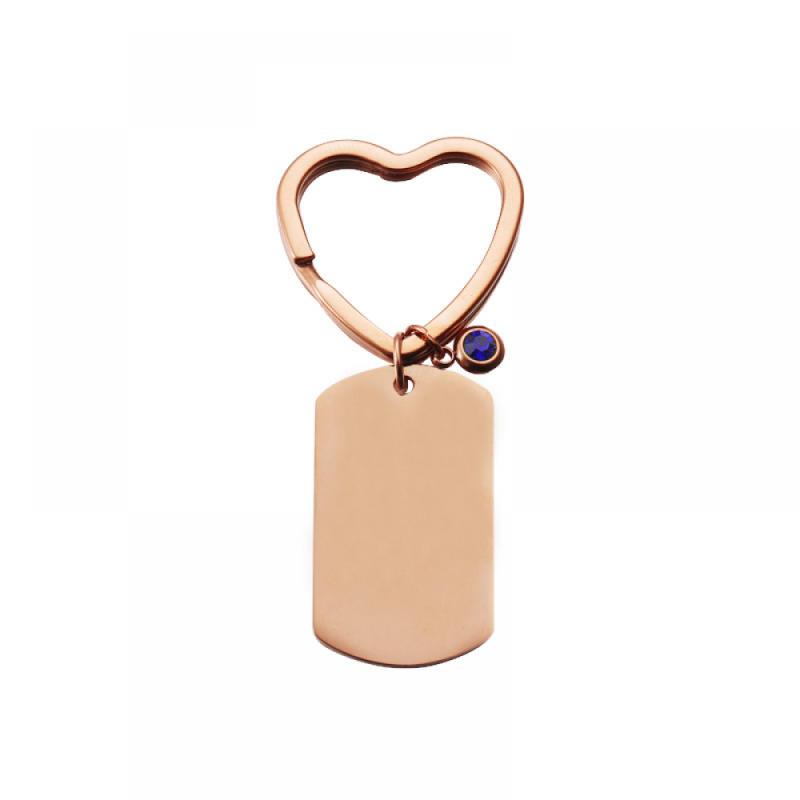 Stainless Steel Dog Tags Manufacturer - Custom Laser Engrave Couple Birth Stone Keychain