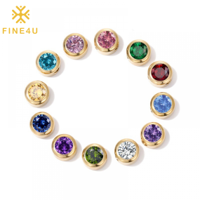 Stainless Steel Birthstone Pendant Supplier - DIY Jewelry Making Bracelet Necklace Charm