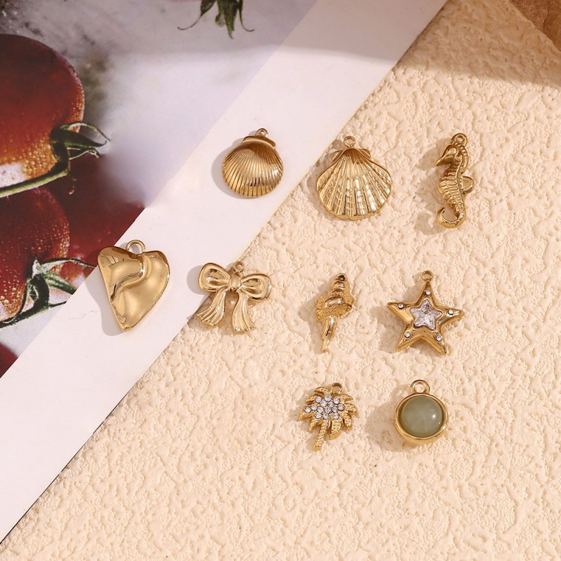 Stainless Steel Pendants Factory - Various Shapes Summer Beach Waterproof Colorfast Jewelry