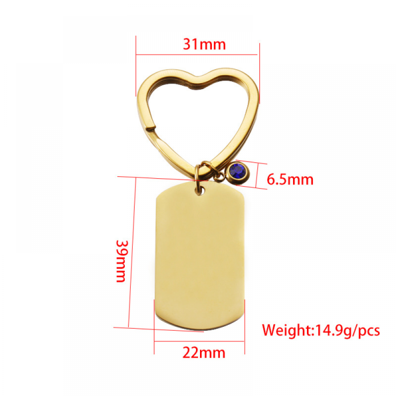 Stainless Steel Dog Tags Manufacturer - Custom Laser Engrave Couple Birth Stone Keychain