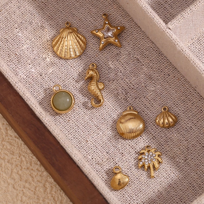 Stainless Steel Pendants Factory - Various Shapes Summer Beach Waterproof Colorfast Jewelry