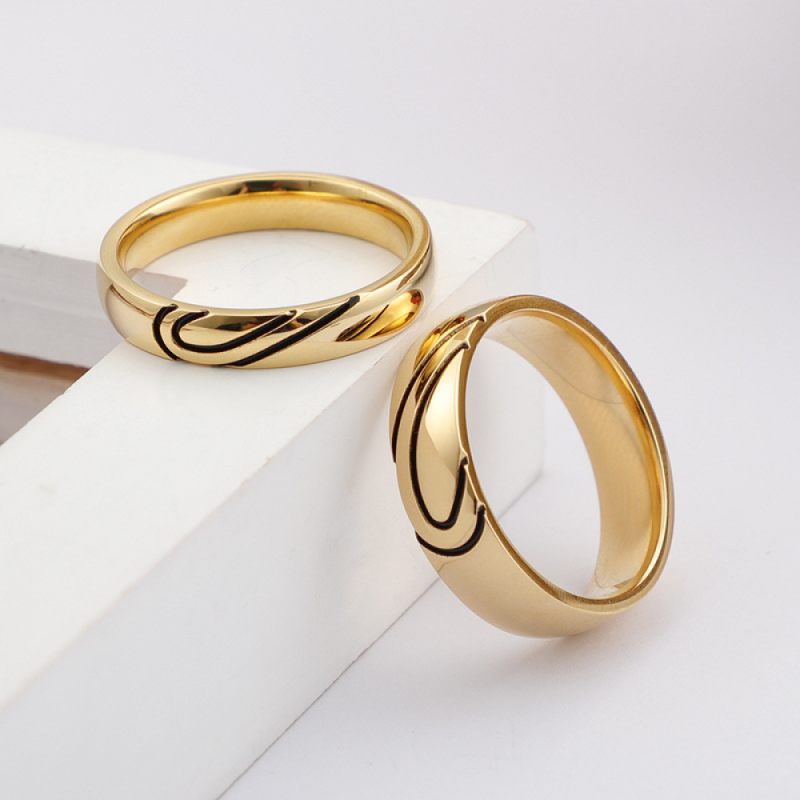 Stainless Steel Couple Ring Manufacturer - Valentine Day Engagement Wedding Engraved Heart