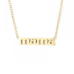 Stainless Steel Pendant Necklace Manufacturer - Custom Letter Mama Gold Plated Minimalist