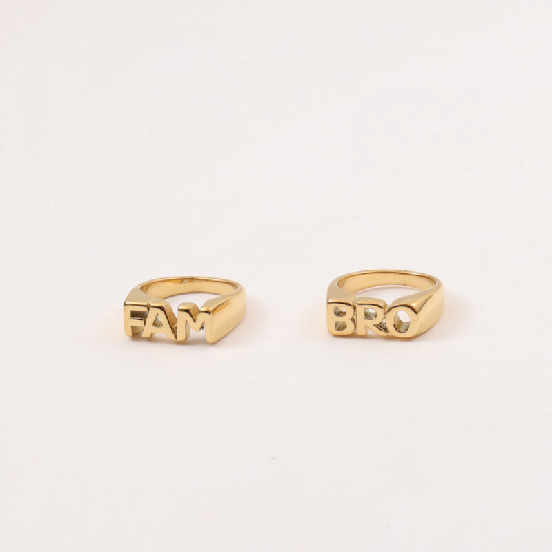 Stainless Steel Signet Ring Manufacturer - Custom Family Mother's Day Gift Gold Plated