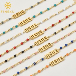 Stainless Steel Bracelet Manufacturer - Enamel Seed Bead Mama Letter Mother's Day Gift