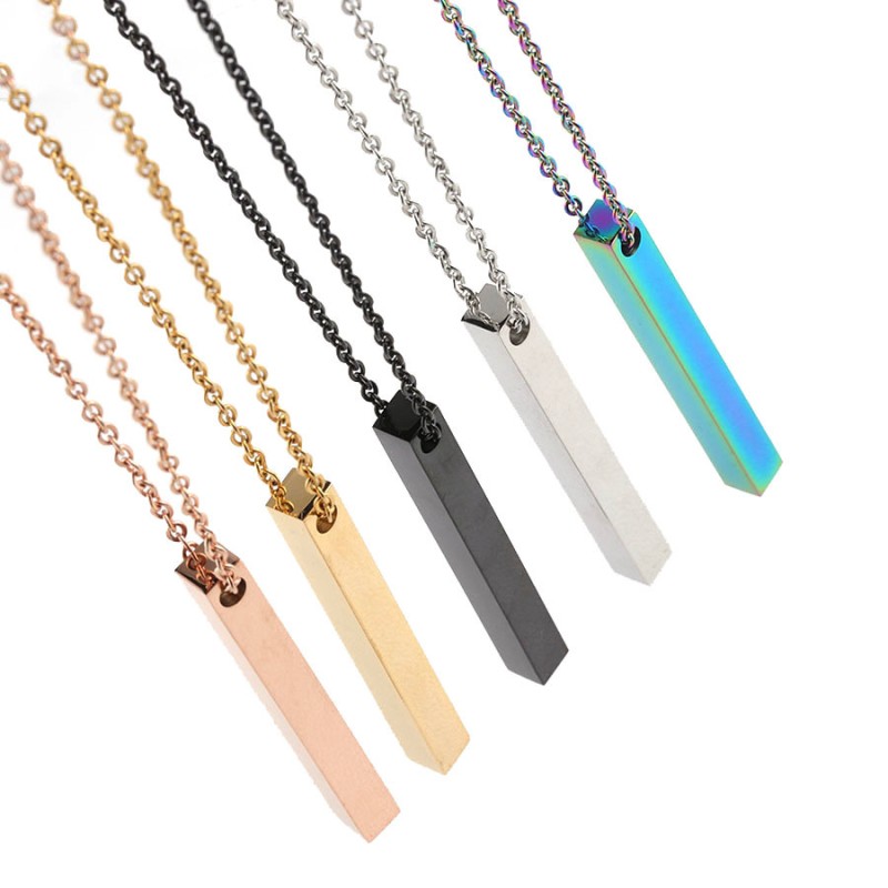 Stainless Steel Bar Necklace Factory - Personalized Horizontal Bar Gold Plated