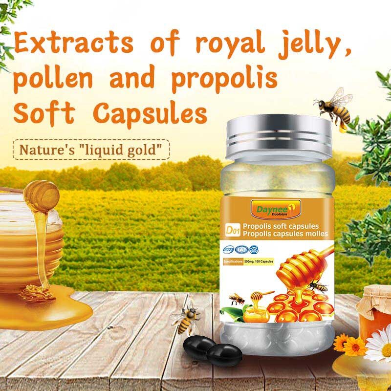 Propolis Vitamins Capsules Manufacturer - Private Label Organic Vegan Softgel 100