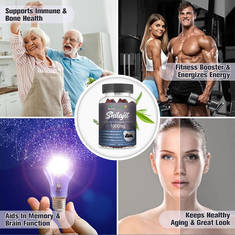 Shilajit Resin Manufacturer - 60 Count Gummies with Biotin & Collagen