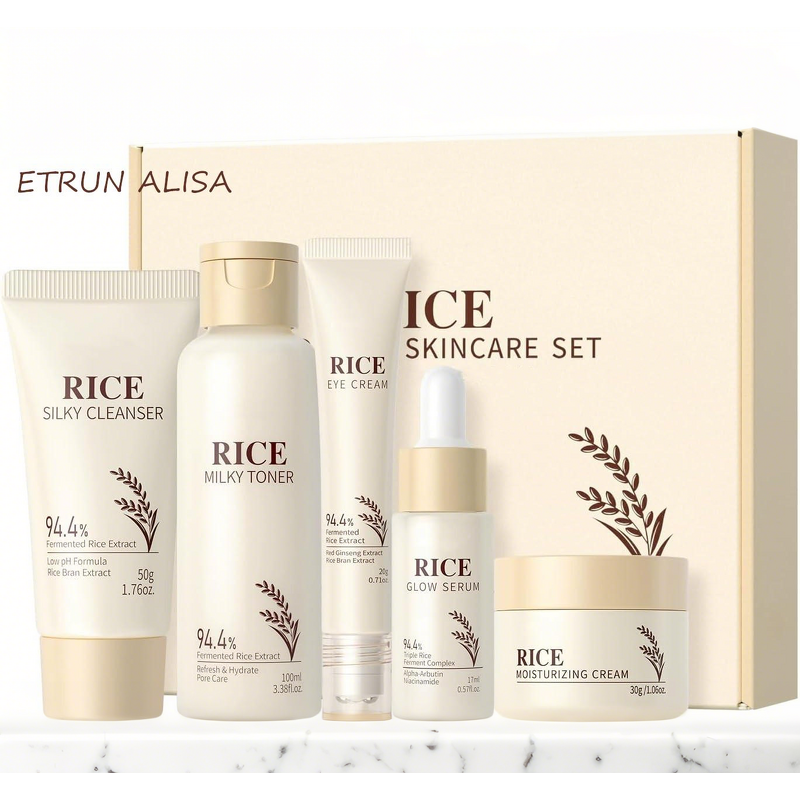 Rice Skin Care Travel Set Manufacturer - Small Capacity Cleanser Toner Serum