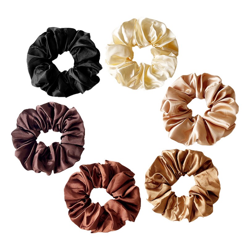 Ponytail Ties Manufacturer - New Arrival Chic Ponytail Ties Hair Accessory Girls Fashion Satin Scrunchies Solid Color