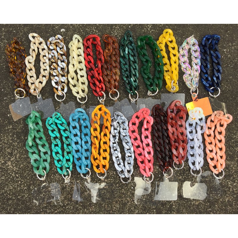 Handmade Chain Manufacturer - Ins New Hot Selling Handmade Mobile Phone Pendant Accessory Laser Marbling Acrylic Chain