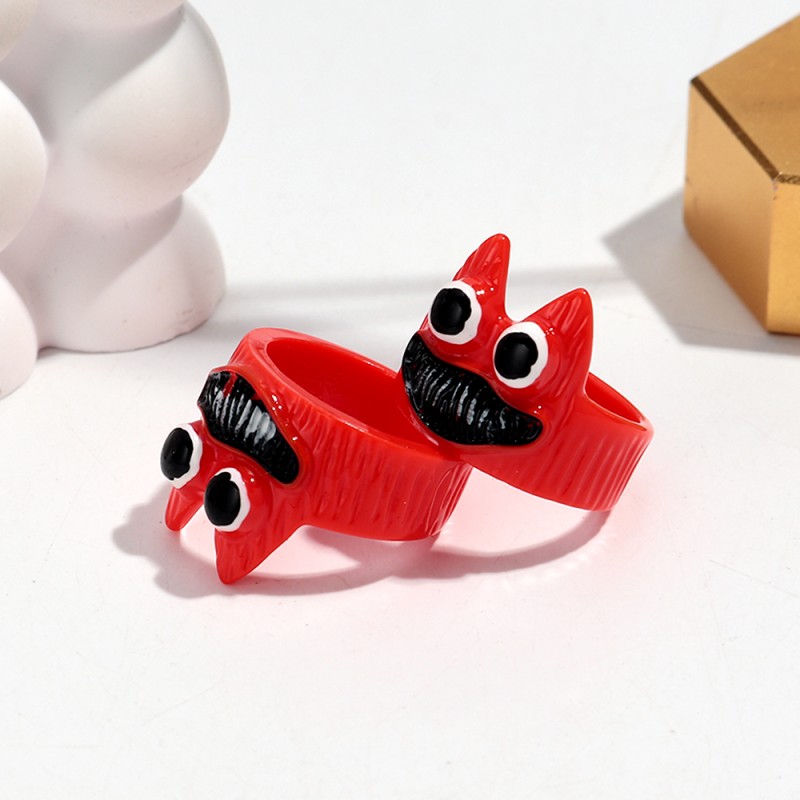 Demon Ring Manufacturer - Creative Cartoon Demon Smiling Face 3D Eyes Colorful Cute Little Monster Resin Ring