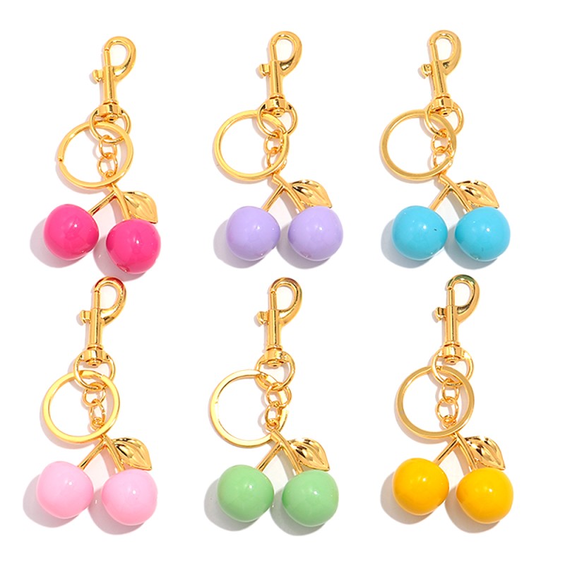 Cherry Keychain Manufacturer - Cute Casual Backpack Pendant Handbag Accessories Macaron Color Sweet Girl Acrylic Cherry
