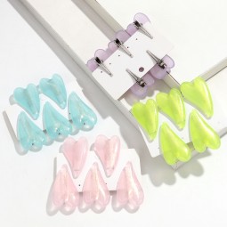 Duckbill Clips Supplier - Korean Girl Hair Accessories Cute Duckbill Clips Jelly Glitter Sweet Heart-shaped Hair Slide