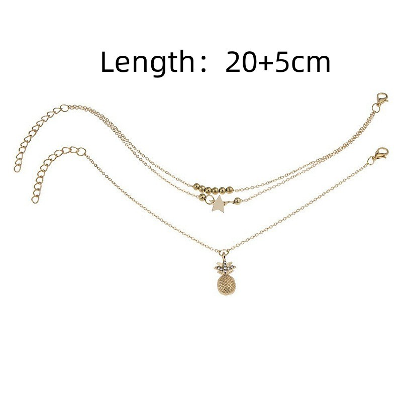 Summer Anklet Supplier - Wholesale 2023 Summer Beach Hawaiian Ankle Chain Pineapple Pendant Anklet Alloy Star Beaded