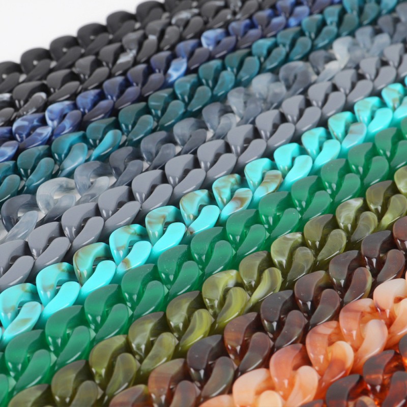 Plastic Chain Factory - 2024 Wholesale Trendy Plastic Acetate Chain Necklace Glasses Holder Strap Marbled Acrylic