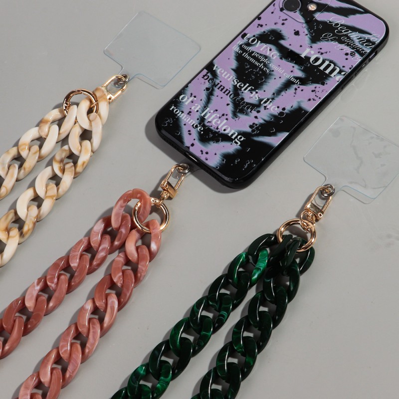 Vintage Chain Supplier - 2025 Mobile Phone Lanyards Vintage Long Necklace 120cm Crossbody Chain Glossy Acrylic