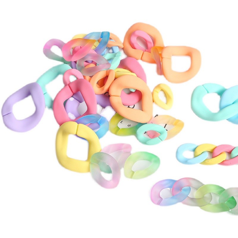 Candy Chain Supplier - Spring Summer Popular Candy Color Macaroon Custom Length Chain Necklace Decoration