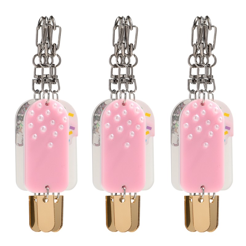 Food Keychain Factory - Cartoon Cute Casual Bag Pendant Food Charms Interesting Popsicle pink Pearl Watermelon