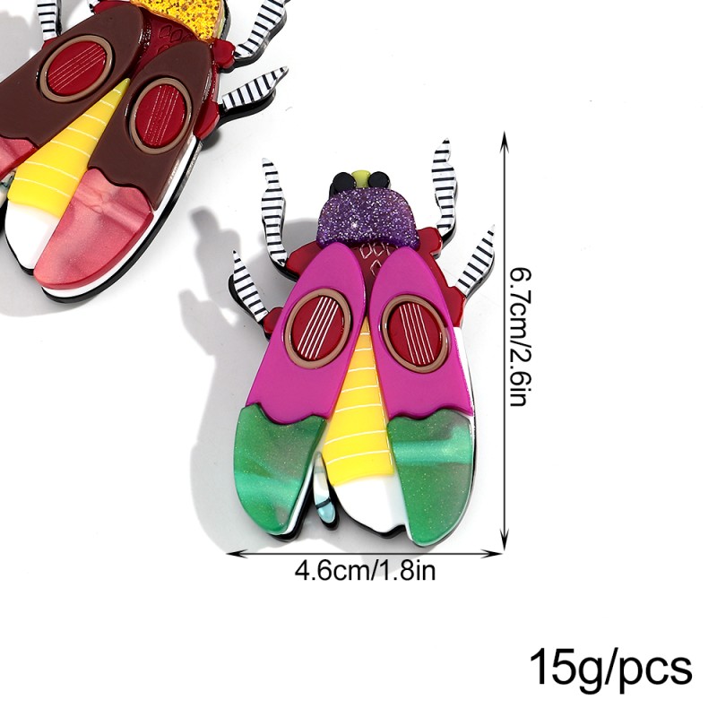 Insect Brooches Manufacturer - Fashion 2025 New Creative Cartoon Animal Pins Colorful Insect Brooches Beetle