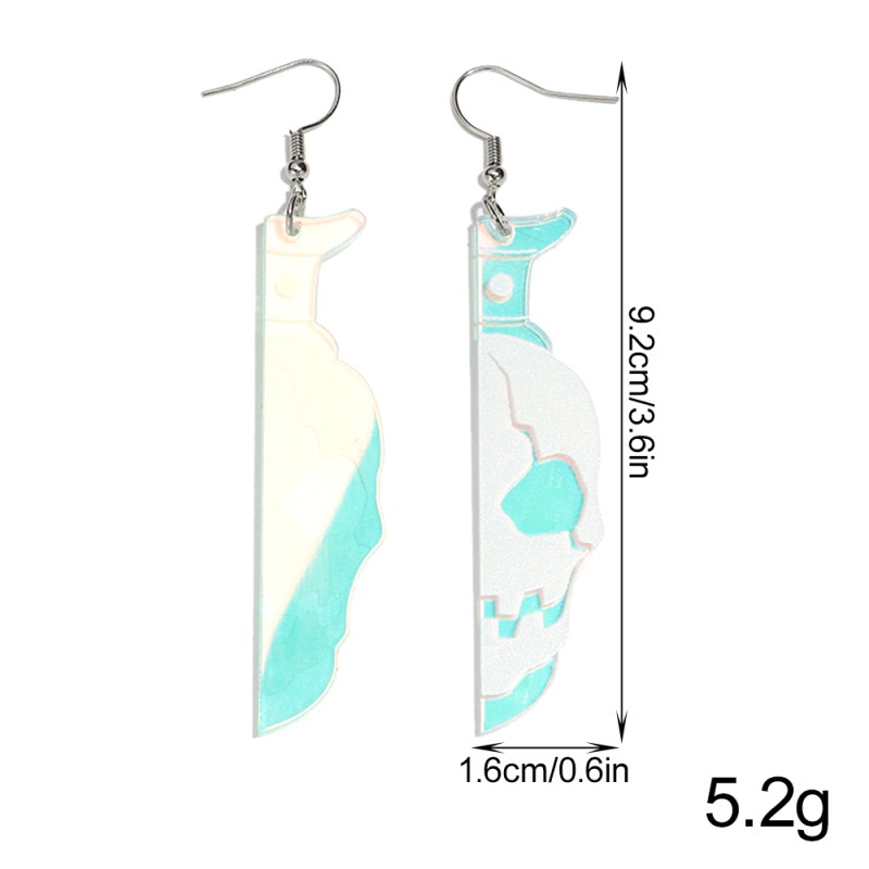 Laser Earrings Manufacturer - New Gothic Party Jewelry Personalized Laser Cutting Earrings Skull Knife