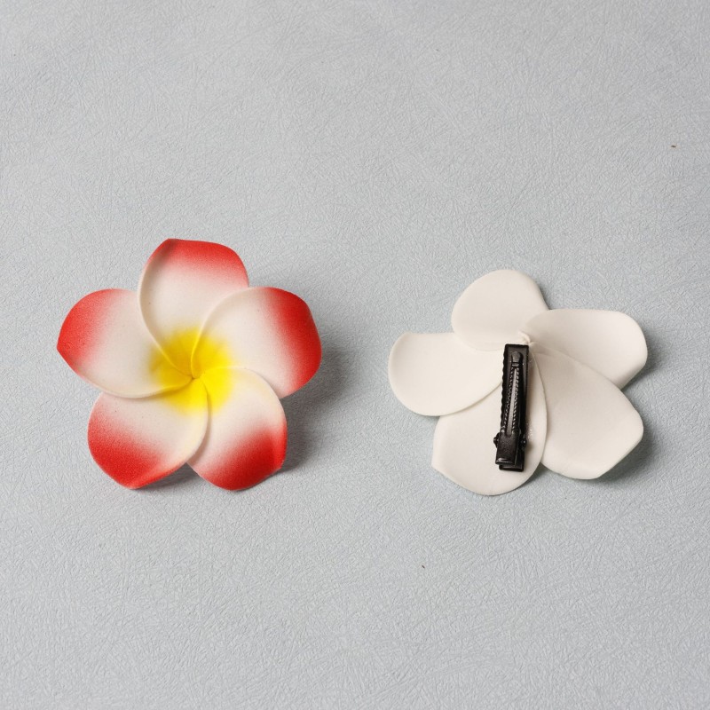 Flower Hair Decor Supplier - Hot Selling Artificial Plumeria Foam Flower Stylish Side Hair Decorations With Bangs Clip