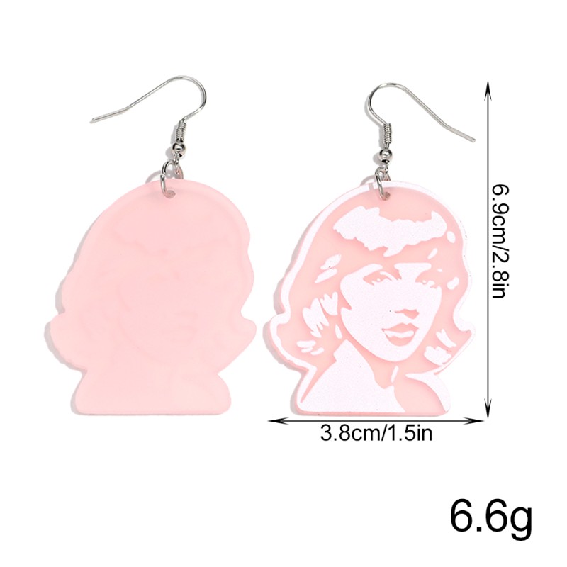 Music Earrings Factory - 2025 Fashion Casual Music Earrings Super Star Singer Print Acrylic Drop
