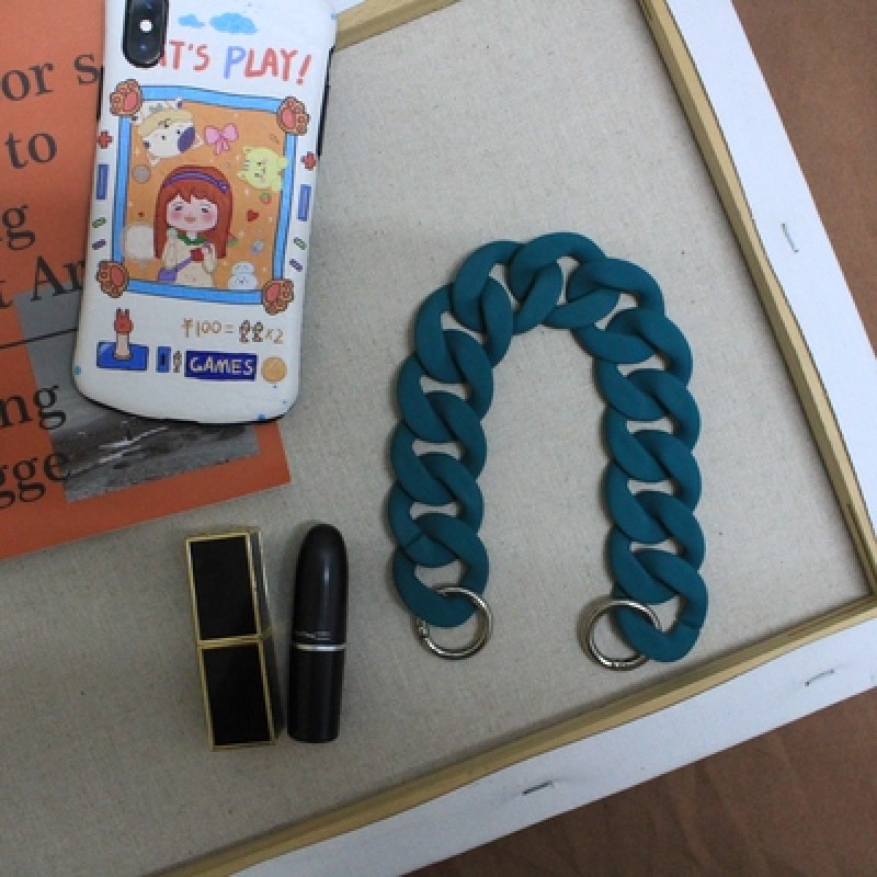 Short Chain Supplier - Sweet Joker Short Chain Bag Resin Jewelry Candy Color Frosted Surface Acrylic Cuban Link