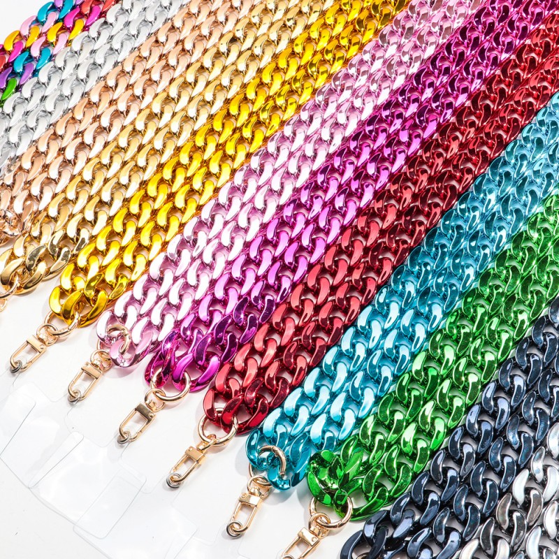 Metal Chain Factory - High Quality Metal Color Eco-friendly Electroplated Shiny Gold Color Long Bag Chain