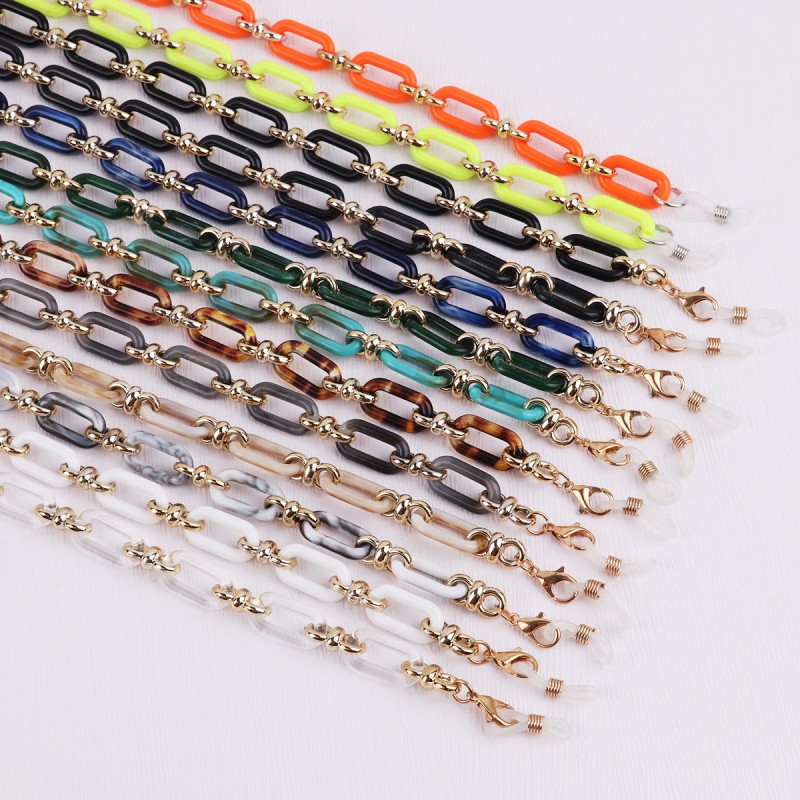 Eyeglass Holder Manufacturer - 2025 Fashion Neck Eyeglass Holder Reading Glasses Chain for Covers Gold Acrylic