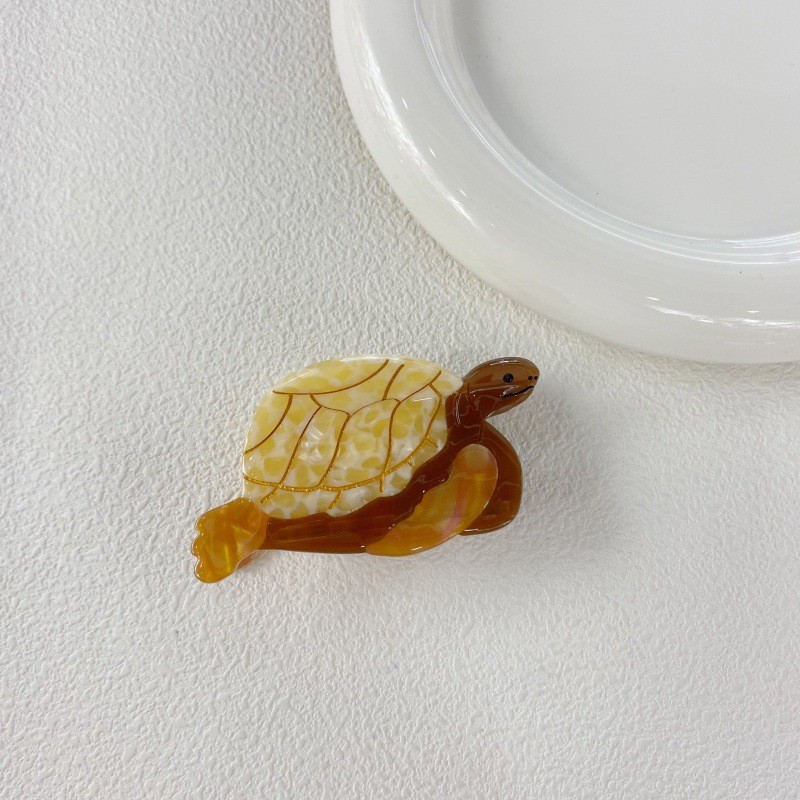 Turtle Hairpin Supplier - Women's Hair Accessories Marine Animal Turtle Hairpin Design Acetate Fun Hair Claw Clips