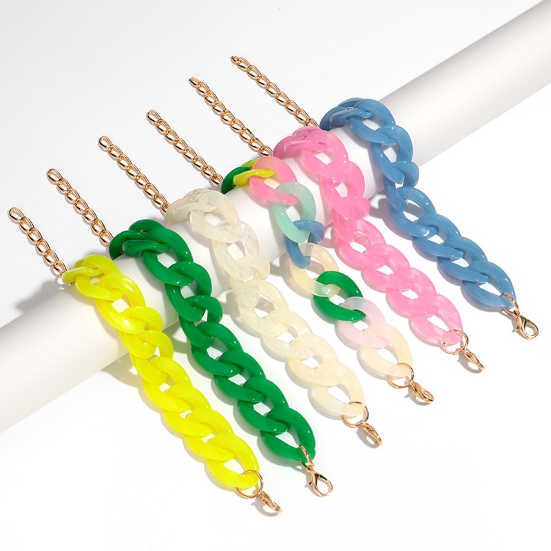 Jelly Color Set Factory - 2025 Yiwu New Jelly Color Chain Simple Cheap Jewelry Casual Acrylic Earrings Bracelet Necklace
