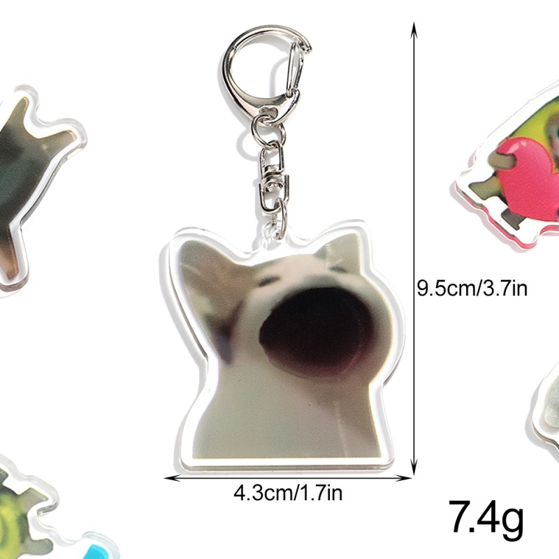 Cat Keychain Supplier - 2025 Funny Party Jewelry Bag Accessories Cartoon Cat Pendant Keyring Customized Emoticon
