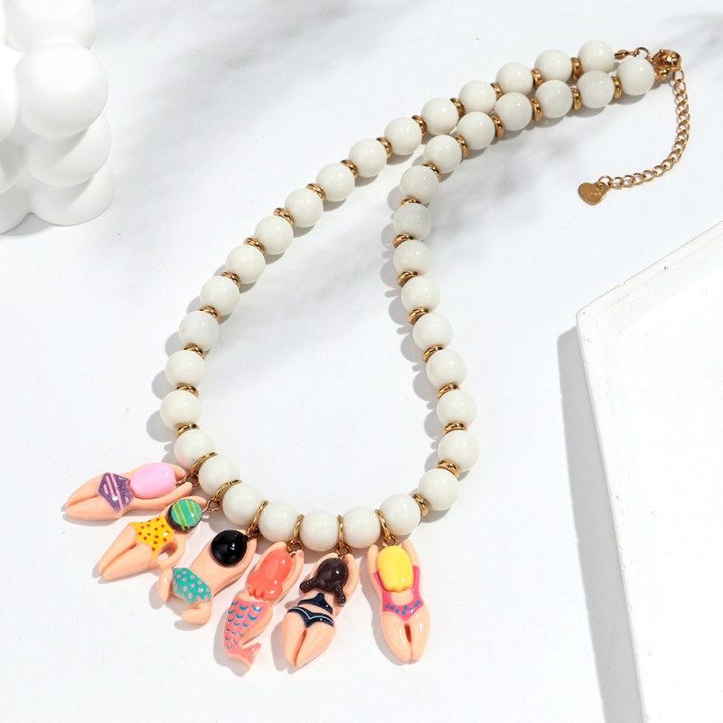 Cartoon Necklace Manufacturer - 2025 Funny Cute Cartoon 3D Pendant Boys Girls Bikini Party Chokers