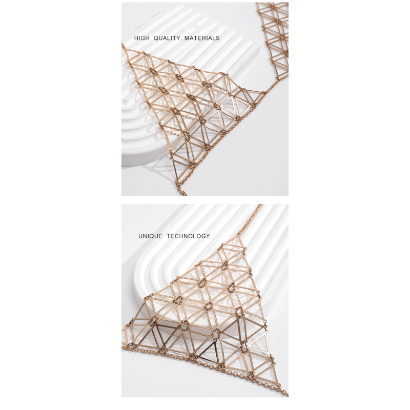 Alloy Chain Factory - High Quality Jewelry Alloy Accessories Girl Romantic Chest Chain Passionate Couple Gift Triangle