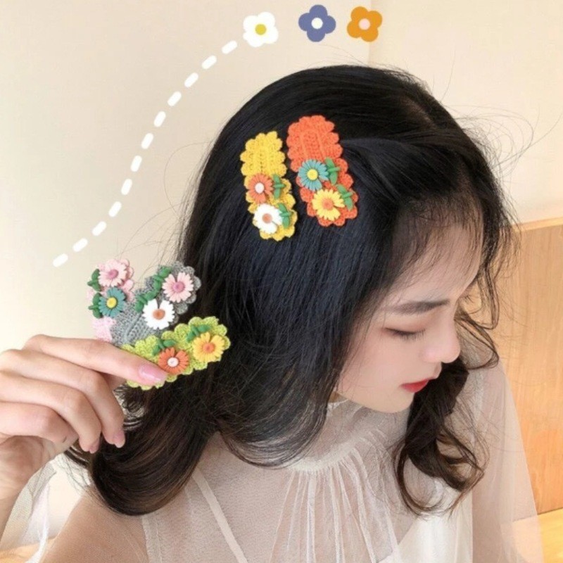 Daisy Hairpin Manufacturer - Cute Daisy Flower Kid Hairpin for Children Floral Decorative Knit Crochet Hair Pins