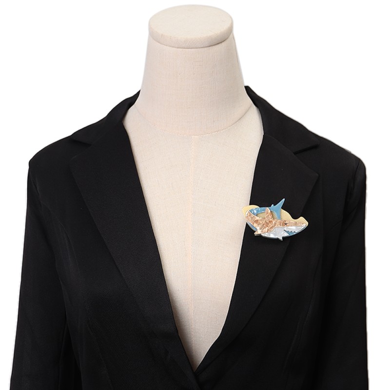 Animal Brooch Supplier - Cute 2025 New Abstract Animal Clothing Accessories Colorful Acetate Sheet Patchwork Pin