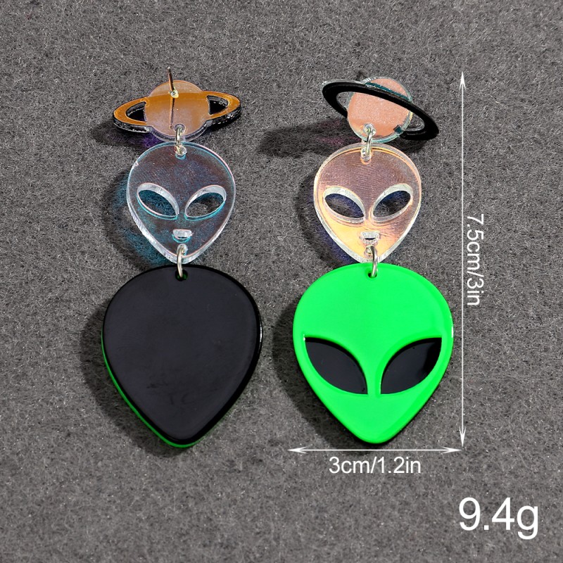 Halloween Earrings Manufacturer - New Arrival 2025 Halloween Jewelry Party Earrings Funny Laser UFO Alien